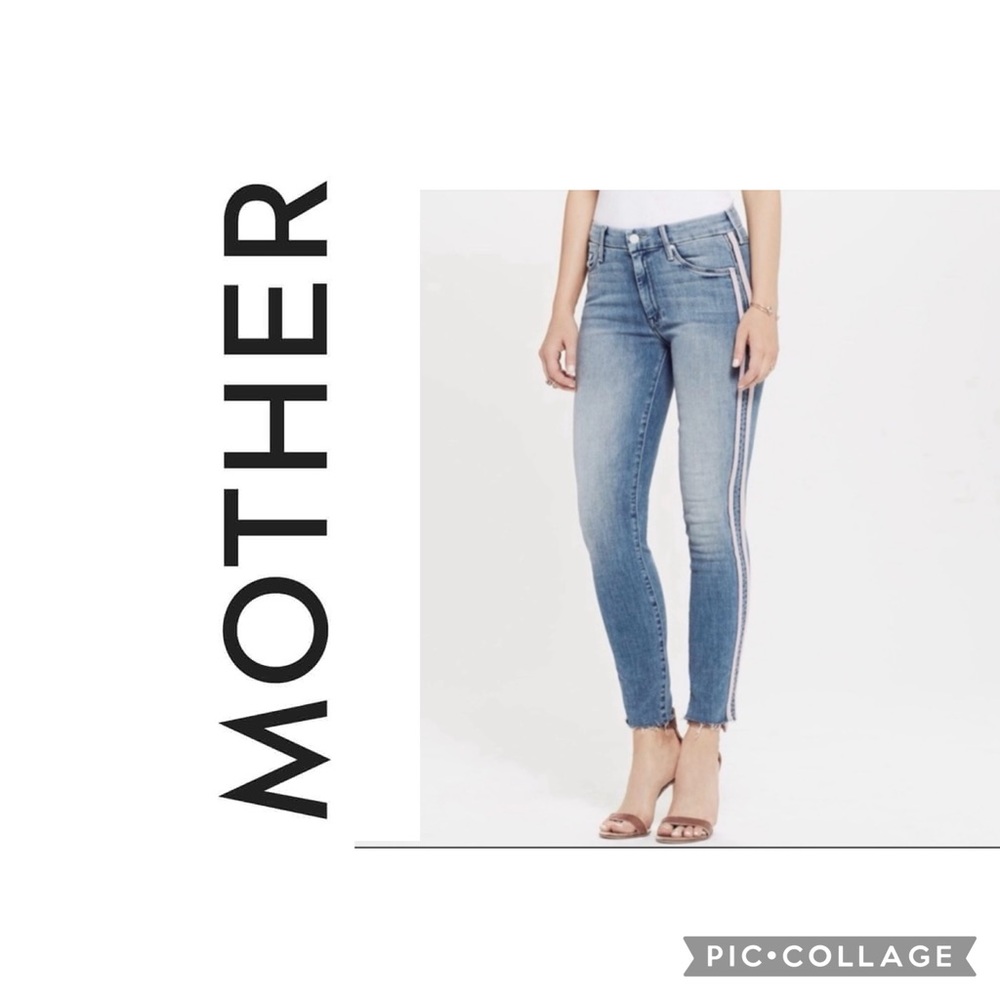 96 - MOTHER Insider Crop Step Fray Hem Jeans Good Girls Race High Rise
